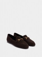 Mocasines De Piel Con Hebilla marron
