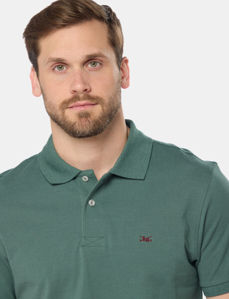 REMERA POLO LISA Verde oscuro