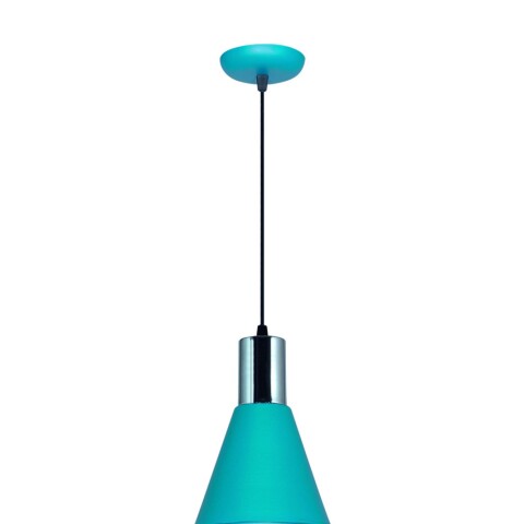 COLGANTE 1 LUZ ''OSTENDE'' PANTALLA METALICA AZUL PASTEL/CROMO E27 COLGANTE 1 LUZ ''OSTENDE'' PANTALLA METALICA AZUL PASTEL/CROMO E27