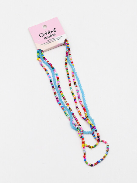 COLLAR COMBINADO MOSTACILLAS X 3 MULTICOLOR