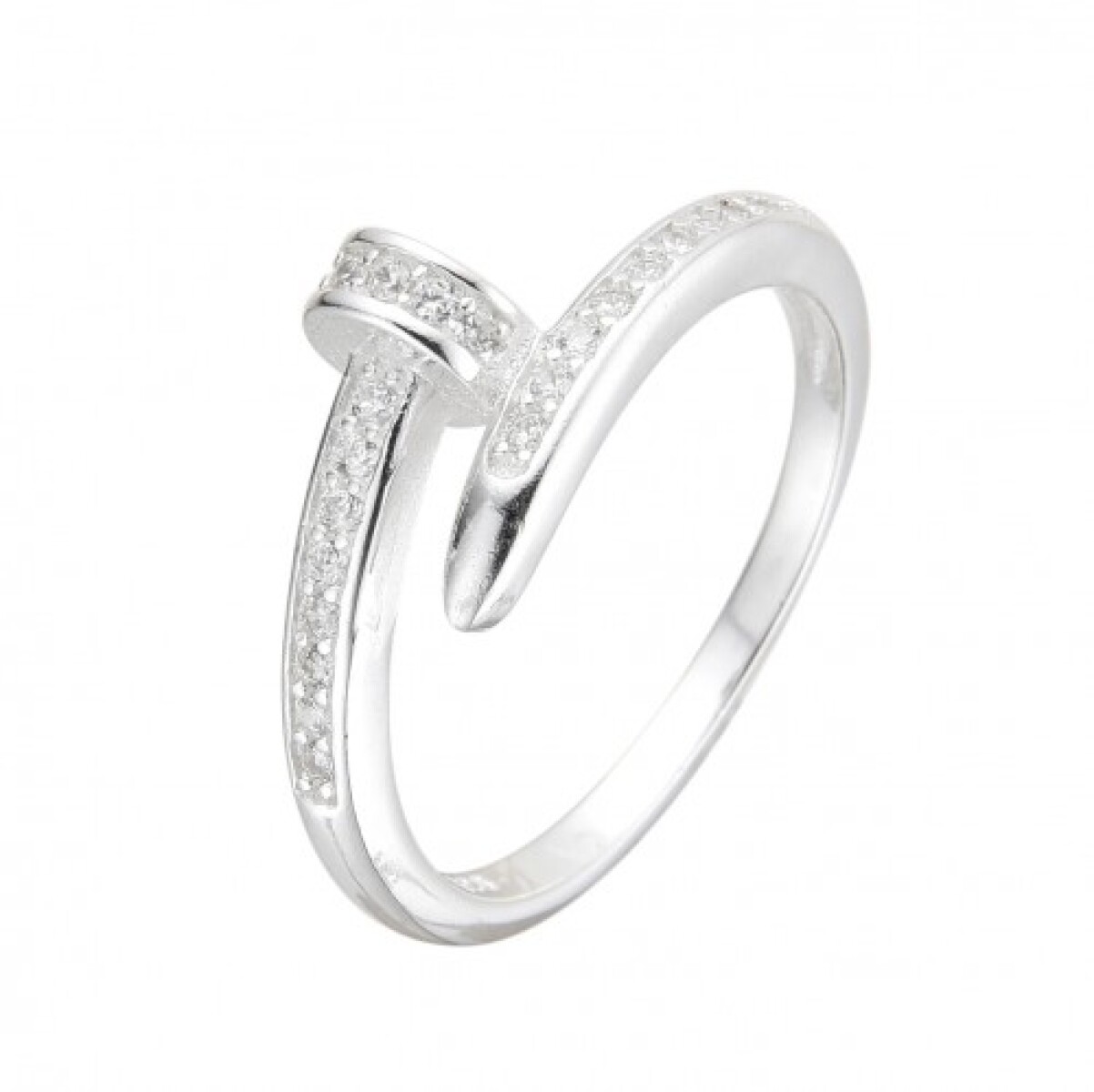 Anillo de plata 925 con circonias. 