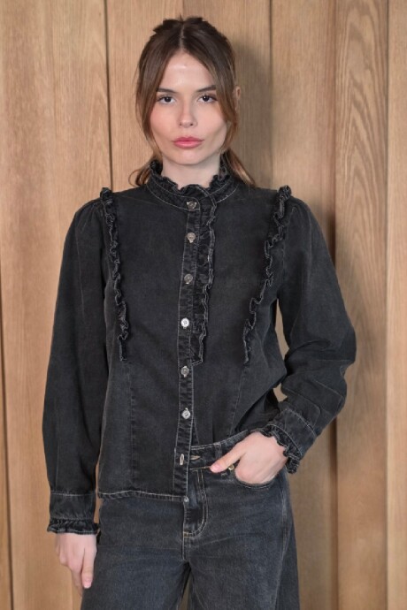 Camisa Uma Denim Negro