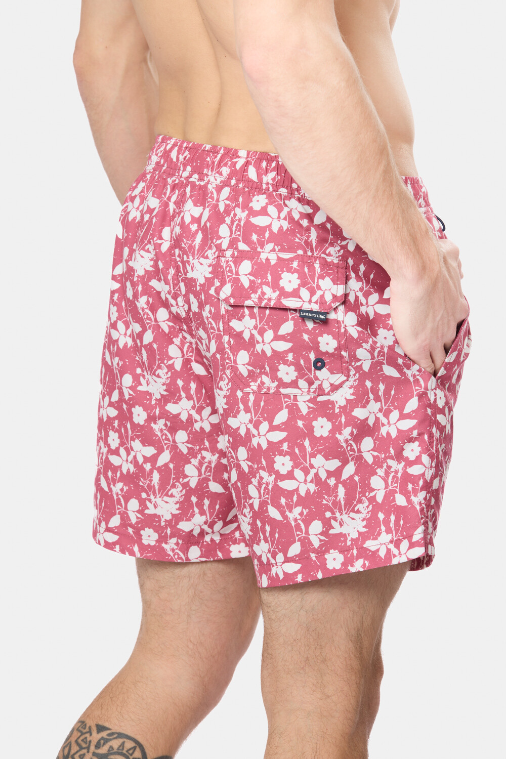 SHORT DE BAÑO ESTAMPADO Rosado