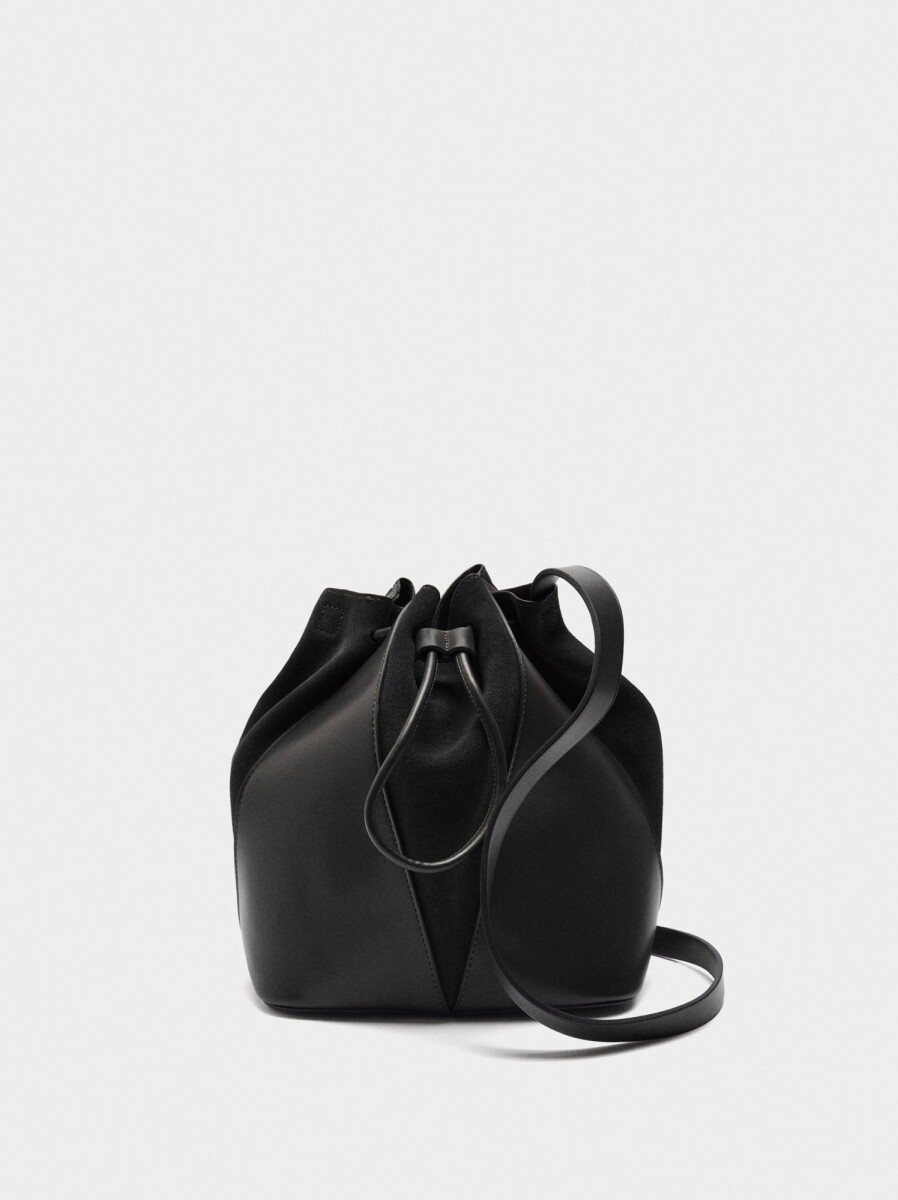 Bolso Bombonera De Piel M - negro 