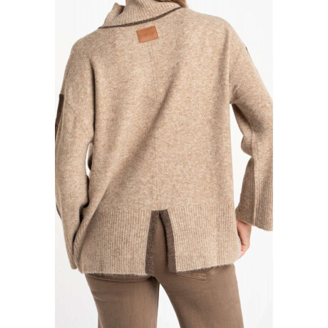 Polera Combinada Beige Melange