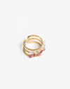 Anillos Medianos y Grandes Piedras Anillo De Acero Con Piedra Natural - Dorado