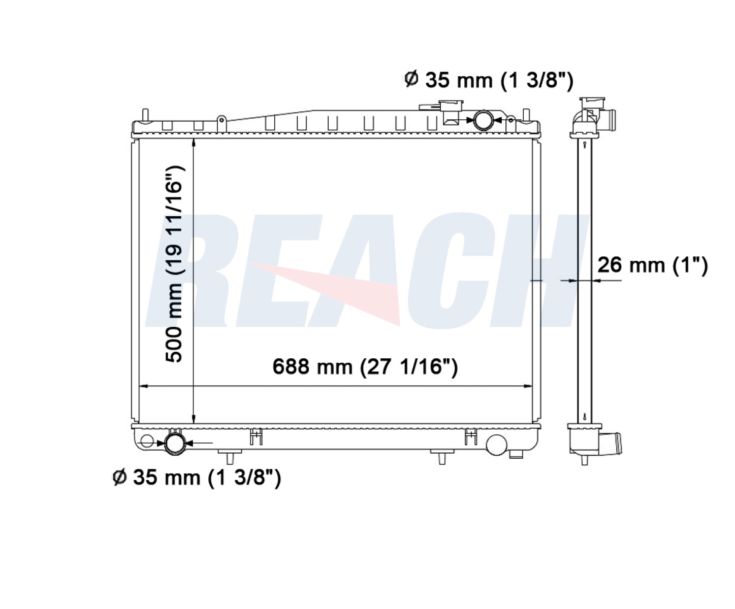 RADIADOR NISSAN D22 / FRONTIER 2.5 D C/A.A TYC 