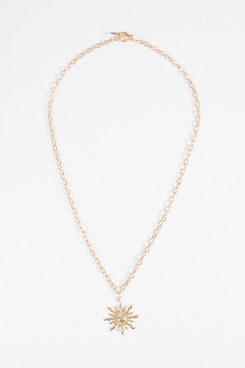Collar cadena dije sol dorado