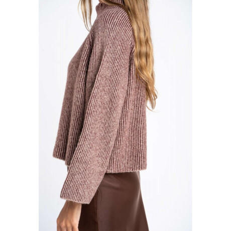 Sweater Medio Cierre Burdeos