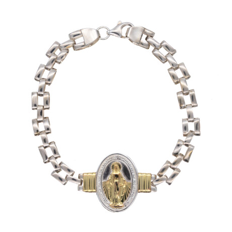 Pulsera de plata 925, double en oro 18 ktes, VIRGEN MILAGROSA. Pulsera de plata 925, double en oro 18 ktes, VIRGEN MILAGROSA.