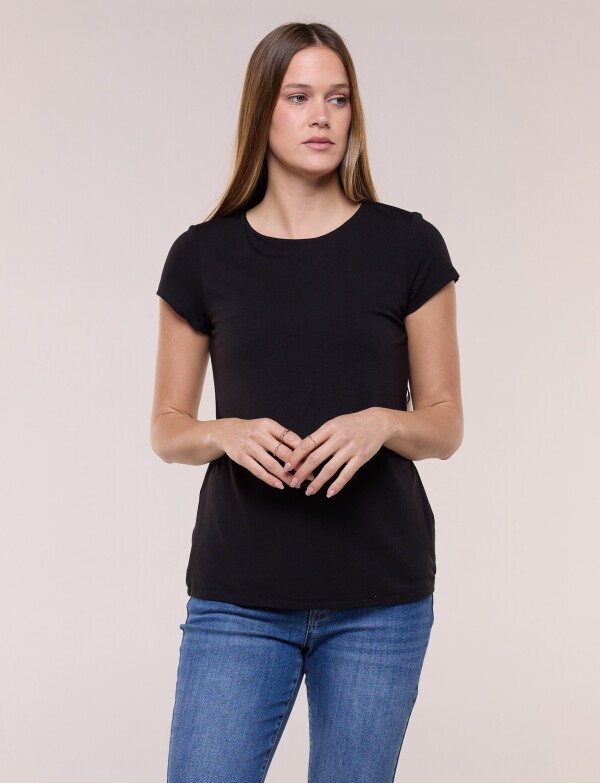 Remera Basica Manga Corta NEGRO