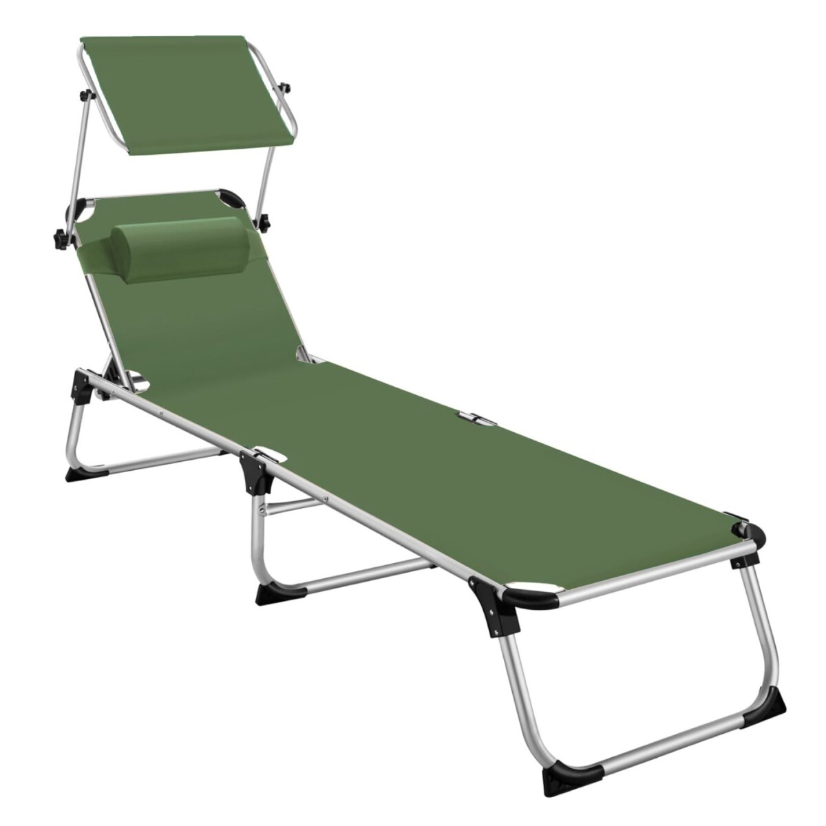 Catre Silla plegable con toldo y almohada - Verde 