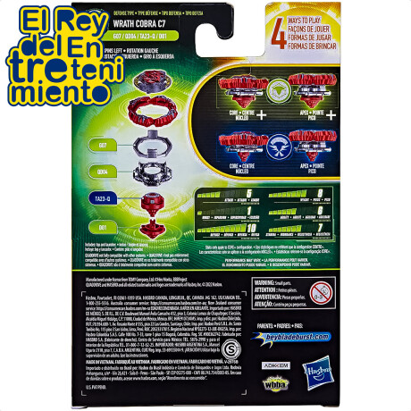 Beyblade Hypersphere Trompo + Lanzador Venom Hasbro Wrath Cobra C7