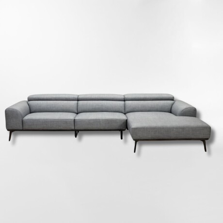 Sofá con chaise DUNA TELA GRIS - DERECHO