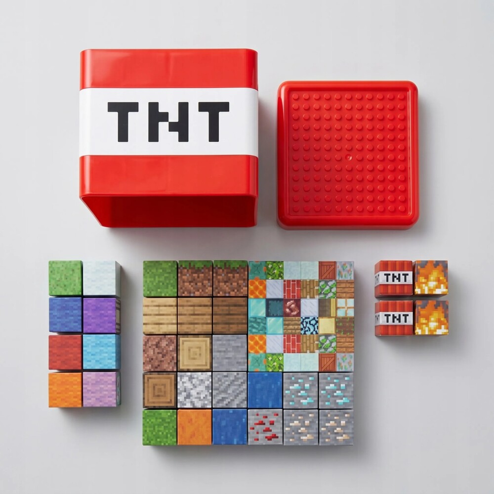 Bloques magnéticos en contenedor 100 piezas MINECRAFT tnt