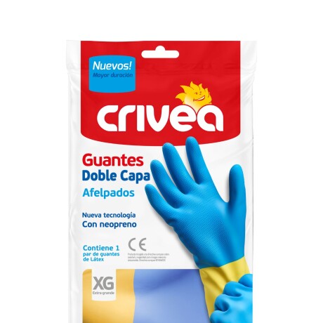 GUANTES DE GOMA CRIVEA BICOLOR DOBRE CAPA EXTRA GRANDE GUANTES DE GOMA CRIVEA BICOLOR DOBRE CAPA EXTRA GRANDE