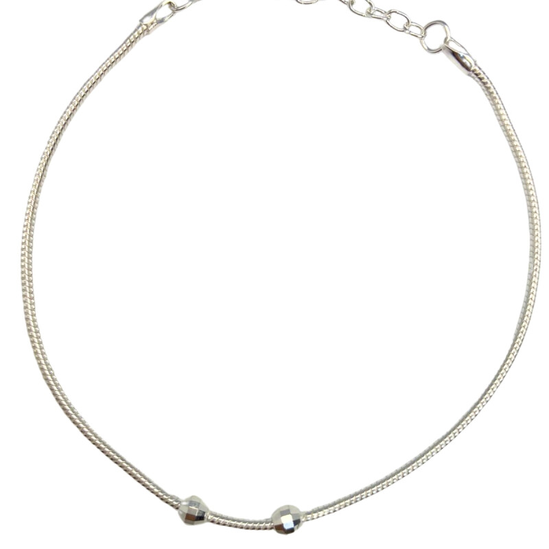 PULSERA DE PLATA ESTILO SERPENT CON ADORNOS , LARGO 17+3 CM L5dp-629-x2