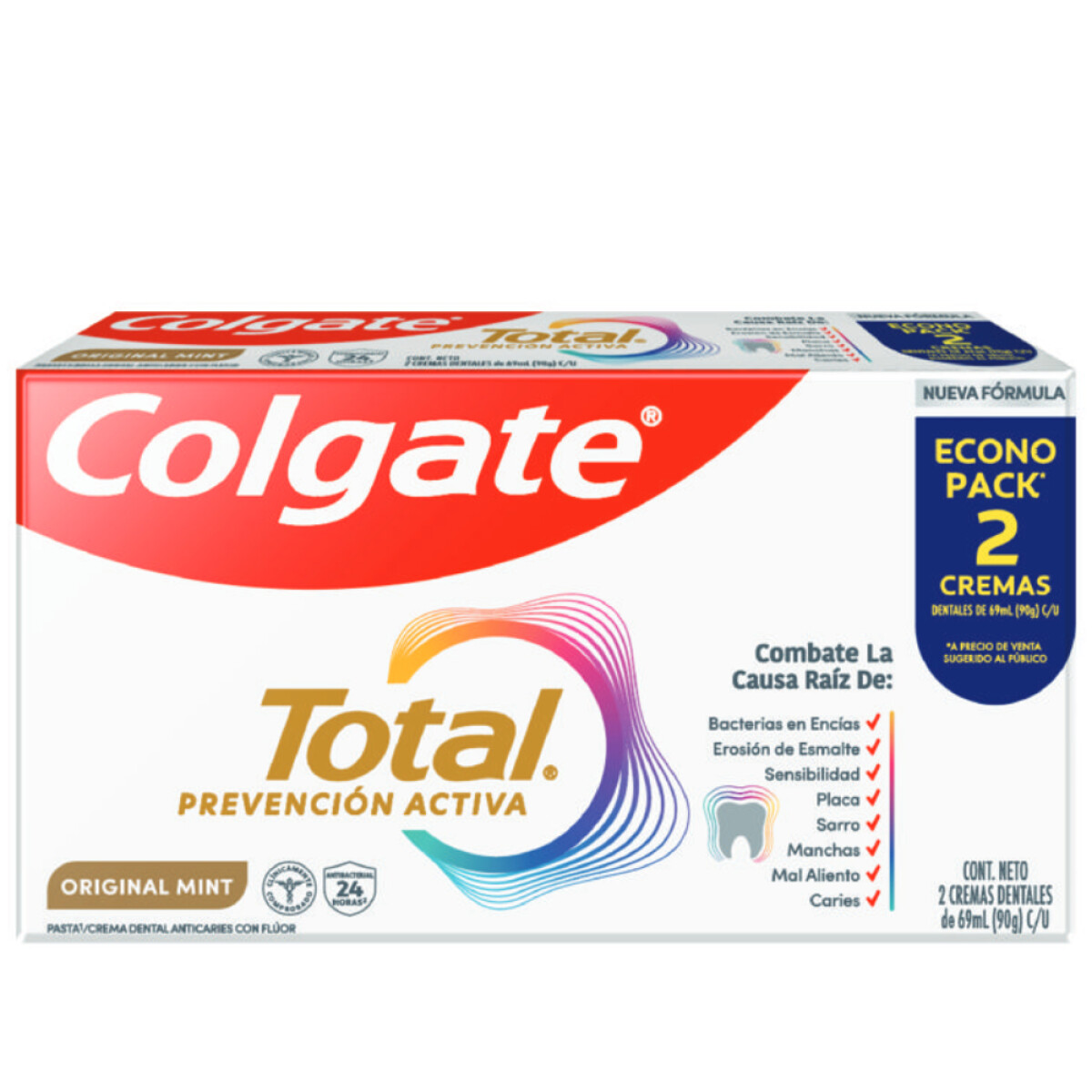 Pack Colagte Pasta de Dientes Total Original Mint 90g 