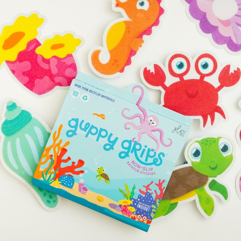 Calcomanías antideslizantes para bañera Guppy