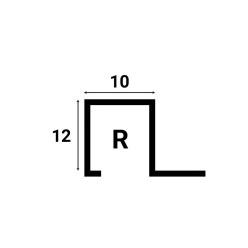 Perfil De Aluminio 12X10 2.60 Mts Terminación Oro Alumacer 000