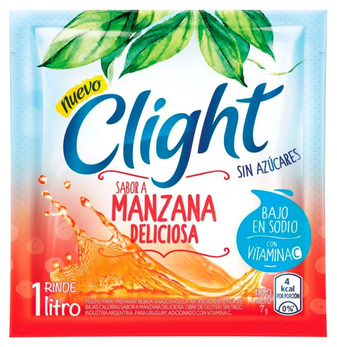 REFRESCO POLVO CLIGHT MANZANA DELICIOSA 7G 