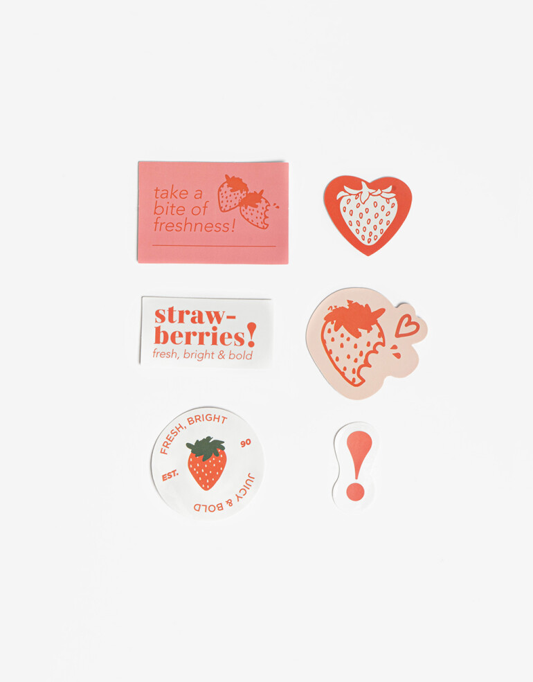 Útiles Varios Set De Stickers De Vinilo Frutillas - Combinacion Multicolor