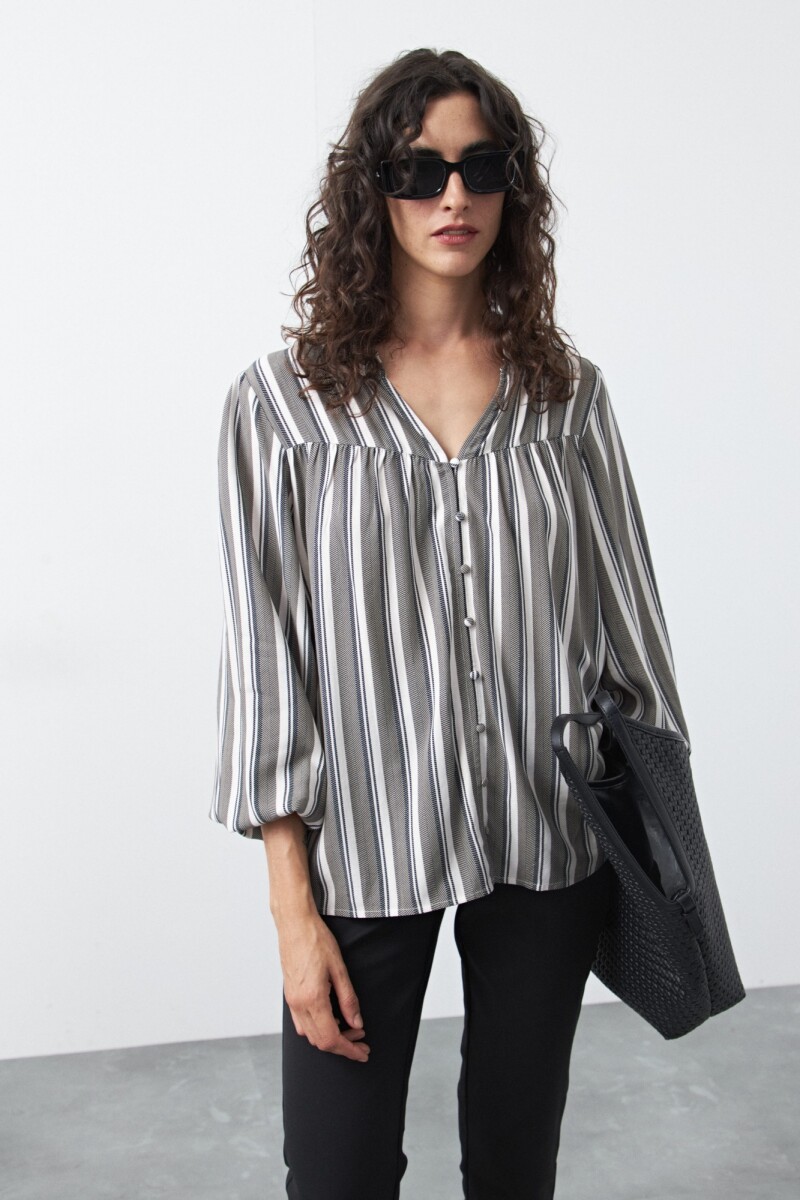 CAMISA TOPACIO Negro/Blanco