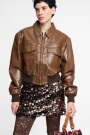 CHAQUETA BIKER CORTA Marron
