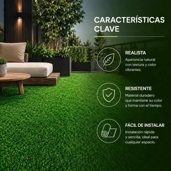 Césped Sintético 20 M2 Pasto Artificial Rollo Decoración Color Verde