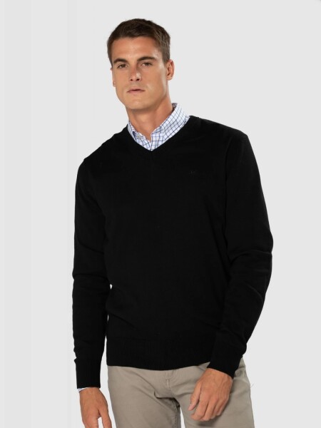 BUZO LEGACY 6564 ESC.V LISO NEGRO