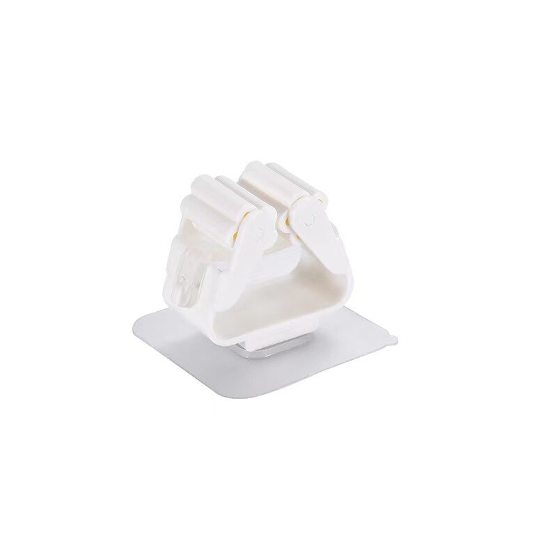 Soporte de pared para escoba autoadhesivo blanco