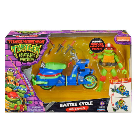 Muñeco De Acción Tortugas Ninja Leonardo con Moto Rafael