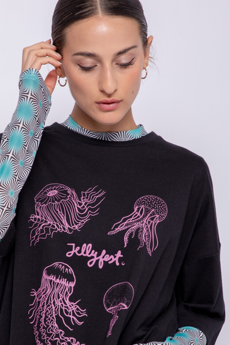 REMERA JELLYFEST Negro