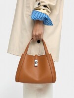 Bolso Tote Con Bolsa Interior naranja