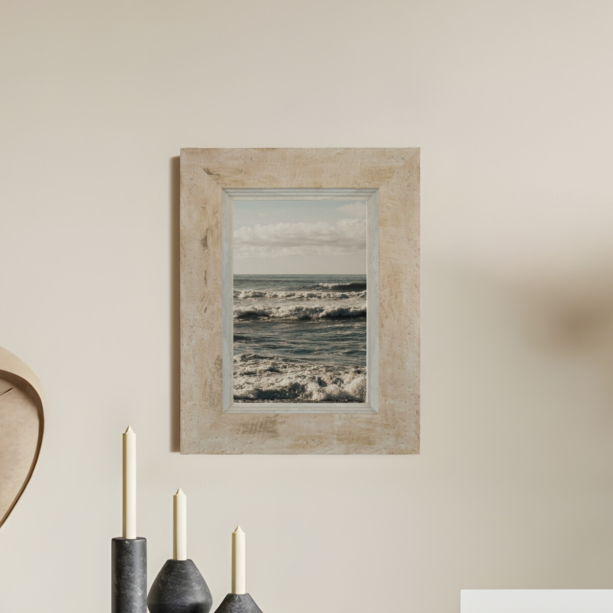 Portarretrato 10x15 textura marmol travertino - MARRON CLARO 