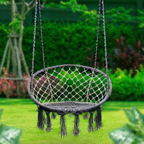 Hamaca Paraguaya Silla Colgante Redonda Interior Exterior Jardin Patio Imback Color Gris Hamaca Paraguaya Silla Colgante Redonda Interior Exterior Jardin Patio Imback Color Gris