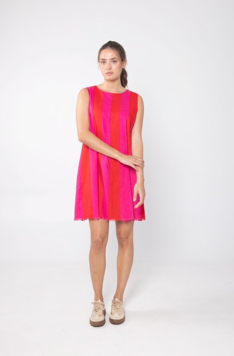 Vestido Tanquin SS25 - Fucsia y rojo 