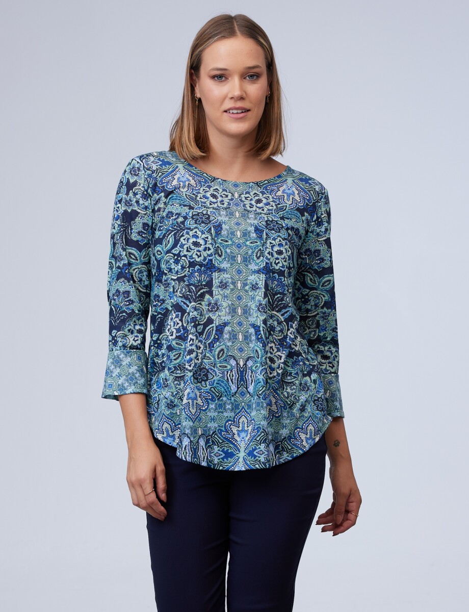 Blusa Print - Multi/verde 