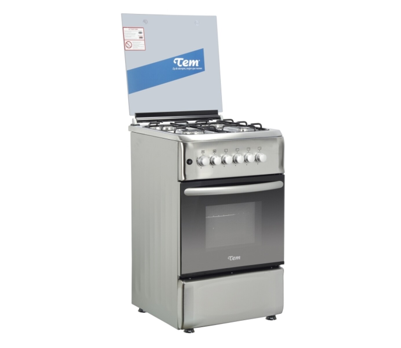 Cocina Gas Tem Mery Inox. Con Gril A Gas 