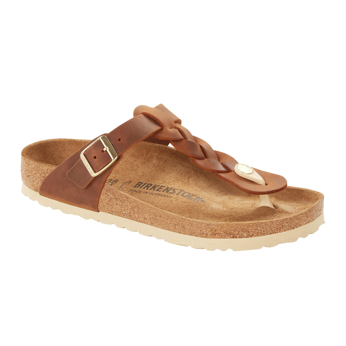 Sandalia Gizeh Braided Oiled Leather - Regular - Cognac 