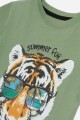 Remera tigre VERDE MUSGO