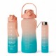 Pack De 3 Botellas De Agua Motivacional Gym Salmon