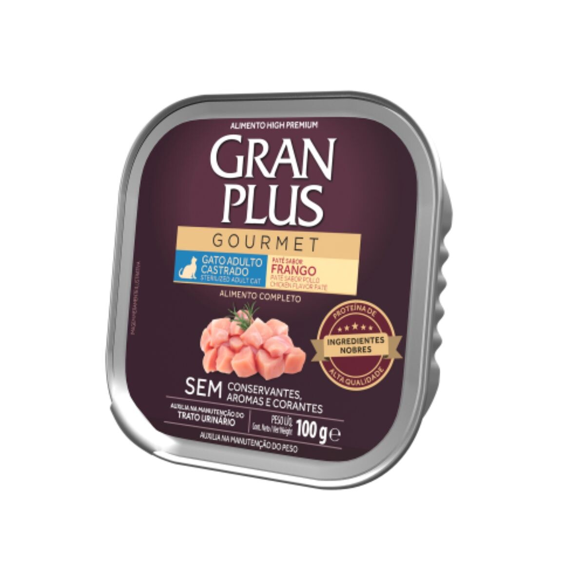 PATE GRAN PLUS GATO ADULTO CASTRADO POLLO 100 GRS 