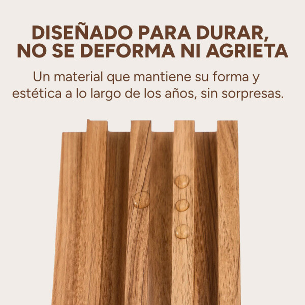 Revestimiento Wpc Simil Madera Wall Panel Lambrin 2.90x16.7 Marrón Madera 3