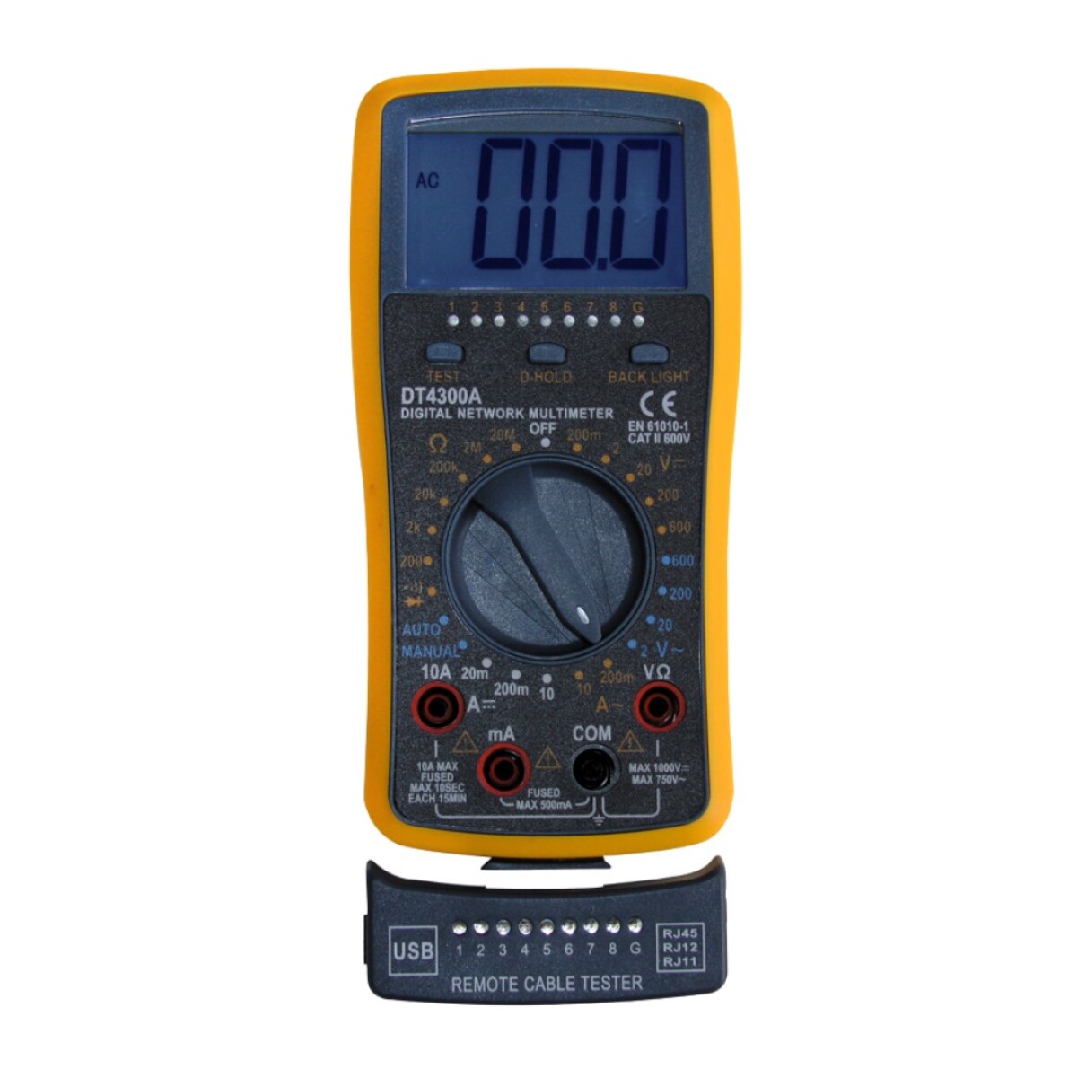 MULTIMETRO GF-43A RANGO MAN C/ PROB REDES 600V AC/DC - GRALF 