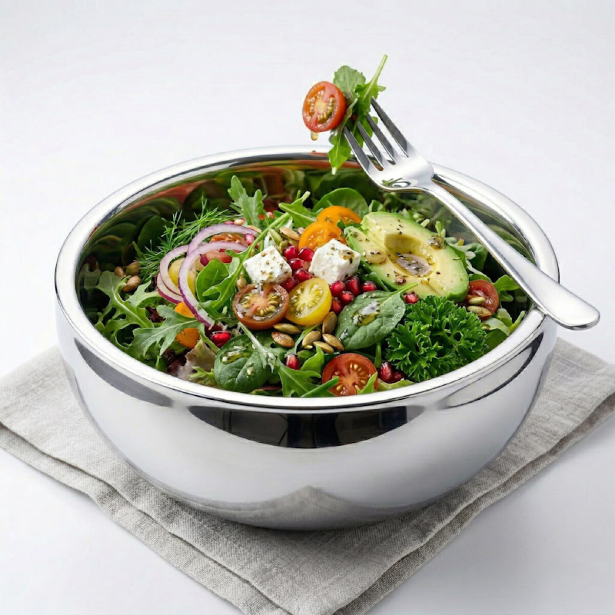 Bowl de Ensalada Acero Inoxidable Cromado 18/10 Volf - Doble Pared XL 