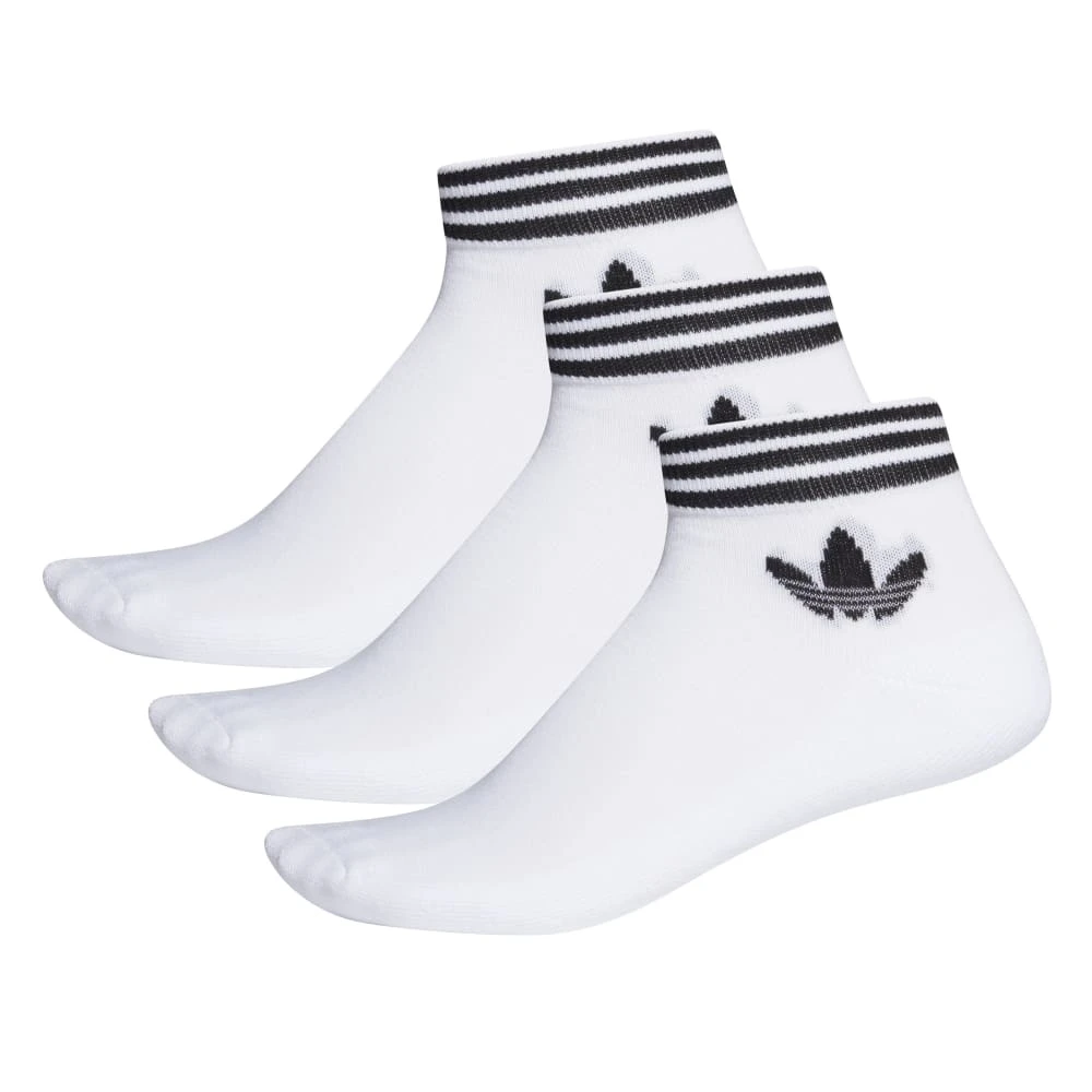 Trefoil Ankle Socks 3P - Unisex White/Black