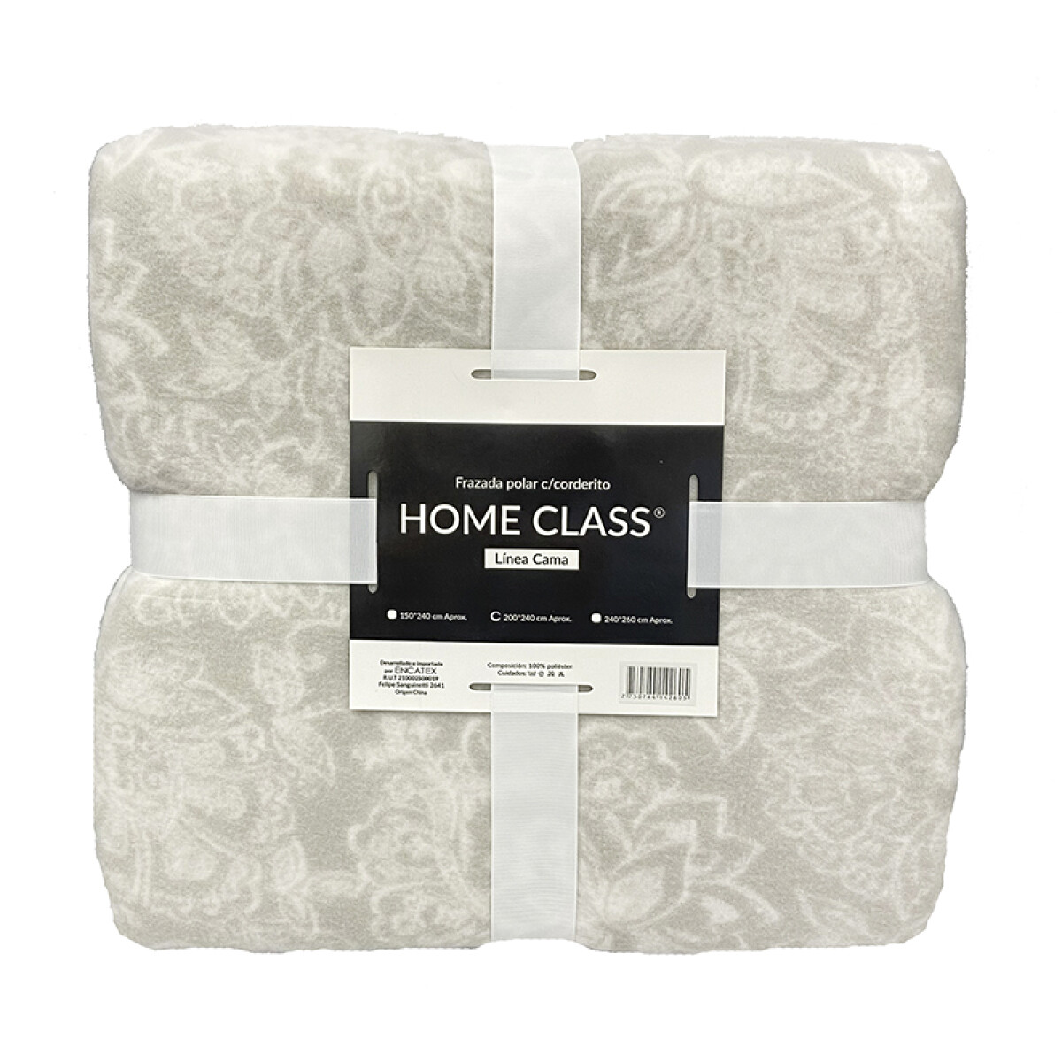 Frazada Corderito 2 Plaza Home Class 200 x 240 cm - FLORES BEIGE 