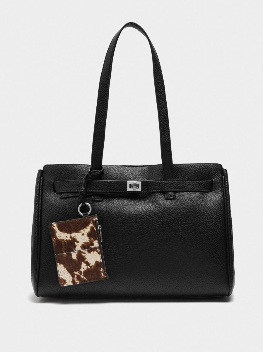 Bolso Para Portátil Con Textura - negro 