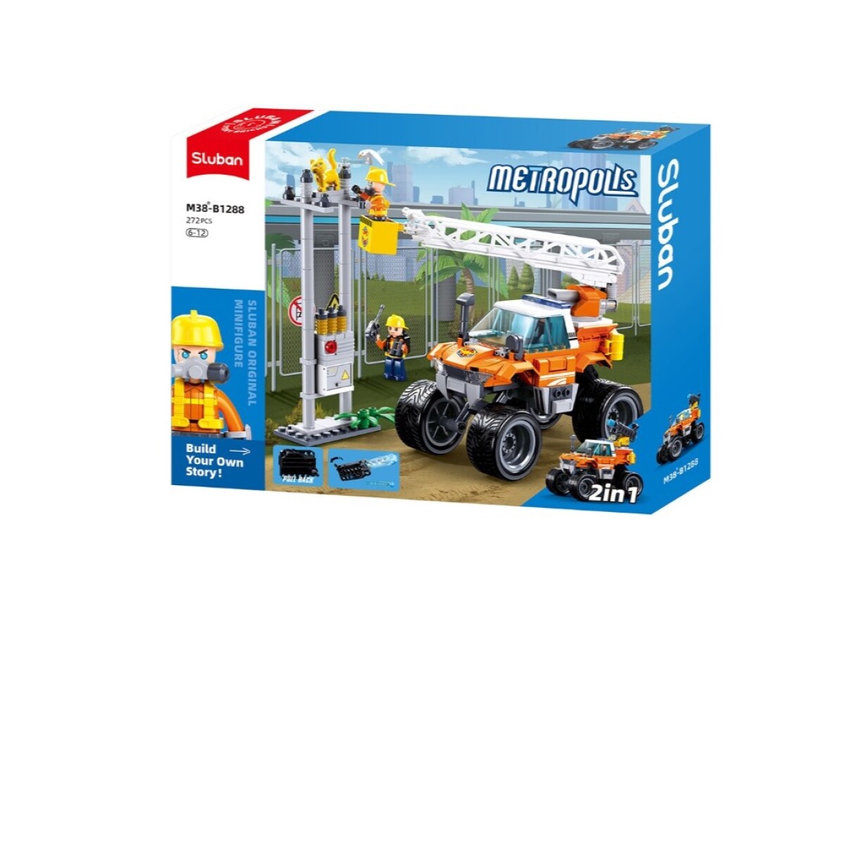 Sluban Metropolis-Vehiculo de reparacion electrica (Pull bac 